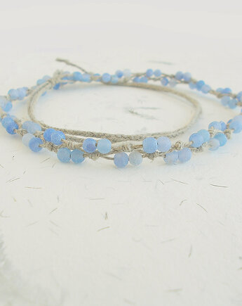 Na zamówienie Niebieski agat Naszyjnik bez metalu, galeria nuit