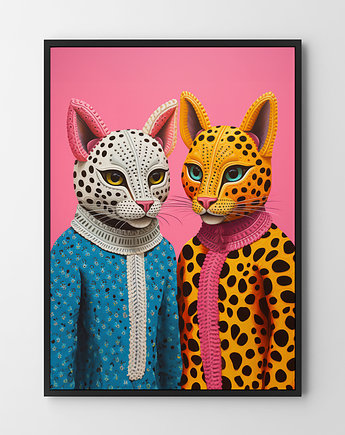 Eleganckie koty - plakat/ilustracja, OKAZJE - Prezenty pod Choinkę
