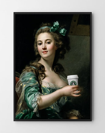 Plakat Lady with coffee, OSOBY - Prezent dla męża