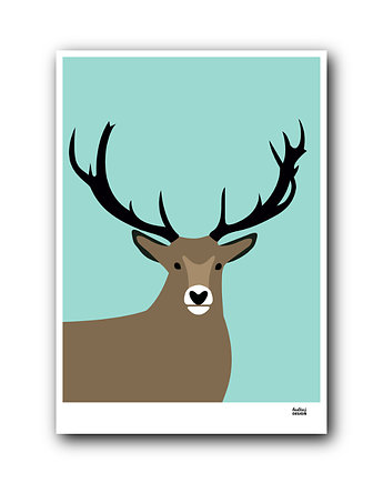 Plakat Jeleń niebieski, Hultaj Design