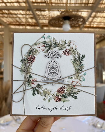 Wyjątkowa ręcznie robiona kartka świąteczna na Boże Narodzenie, sorte