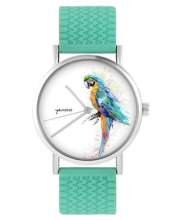 Zegarek - Papuga - silikonowy, turkus, yenoo