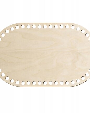 Baza do Koszyka Dno Spód Drewniany do Makramy Szydełkowania 27x16cm 6mm EKO, smxdsgn
