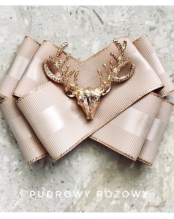 Brosza  Glamour z Reniferem, Pudrowy Różowy