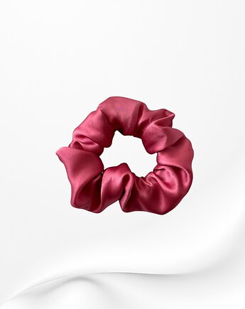 Jedwabna scrunchie gumka frotka midi różowa, Zdunetti