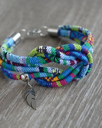 Bransoletka BOHO AZTEQ KNOT WITH FEATHER, Beezoo