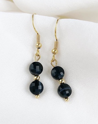 Czarne kolczyki UNO z Sardonyksem, Gleeme Jewellery