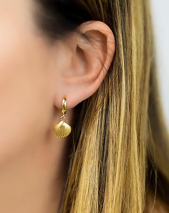 Kolczyki "Shell" z muszelkami - srebro 925 pozłacane, Coccola JEWELLERY