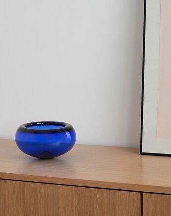 Misa kobaltowa, duński design, lata 60, Holmegaard, Per Lütken, Przetwory design