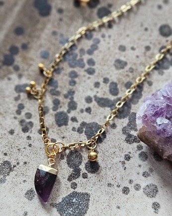 Naszyjnik z ametystem i kuleczkami, REVEAL