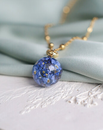 Wisiorek z niezapominajkami, nature gift