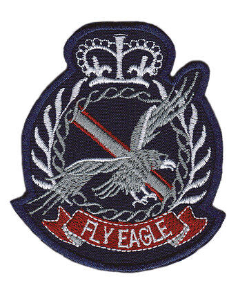 Naszywka naprasowanka FLYEAGLE SZARA termoprzylepna haft 8x9,3cm, Wyszywane