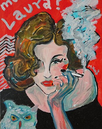 Obraz olejny ręcznie malowany do salonu twin peaks, alice oil on canvas