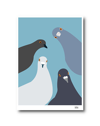 Plakat Gołębie niebieskie, Hultaj Design