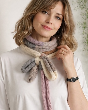Szaliko - długi szalik w odcieniach beżu, MonDu