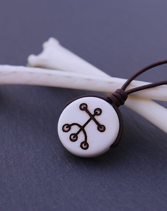 Islandzki amulet dobrobytu i bogactwa, naszyjnik z magicznym symbolem islandzkim, Hunterbone