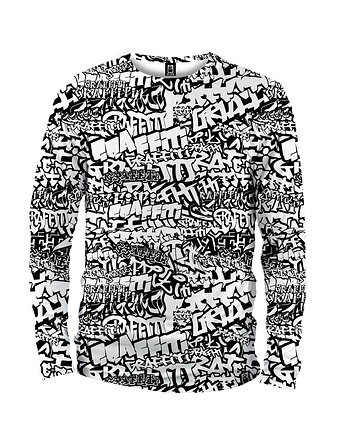 Koszulka Longsleeve Męska DR.CROW Graffiti wb, DrCrow