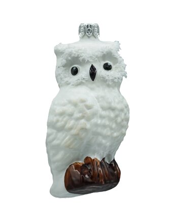 Bombka choinkowa: Sowa na gałęzi: biała, Syn Bombkarza