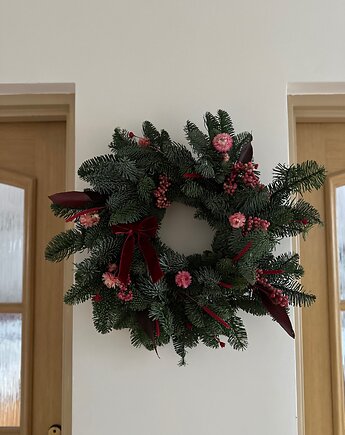 Wianek świąteczny zimowy Boże narodzenie naturalny, Łąka