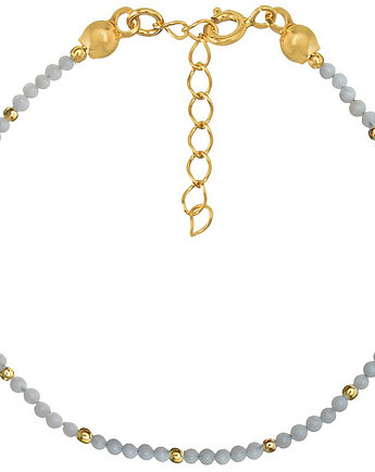 Bransoletka srebrna pozłacana z kamieni naturalnych chalcedon, Bring Biżuteria