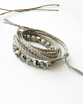 Kamień dalmatyński 8 mm zestaw bransoletek  v. 2, galeria nuit