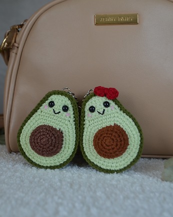 Brelok Awokado, Szydełkowy brelok na prezent, Brelok do kluczy, EcoToysByNastya
