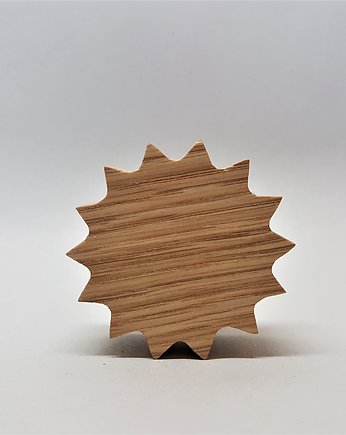 Drewniane gałki do mebli, wzór słońce, Drewniane dodatki