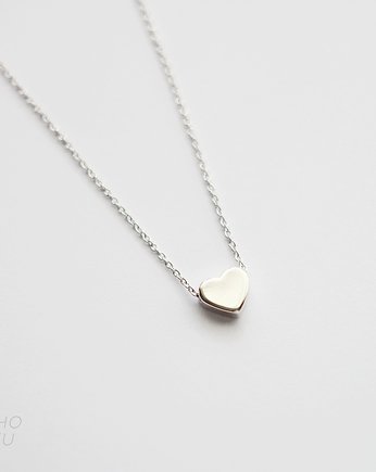 Rhodium Plated Heart Necklace, Le Boho Bleu