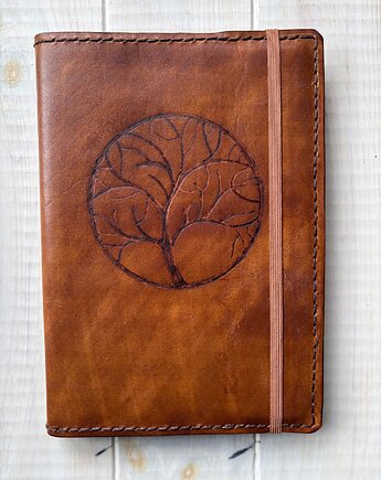 Skórzana okładka na notes/kalendarz brązowa, pracowniakornela