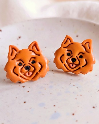 Kolczyki pieski  Chow chow Szpic Minaturowy pomeranian akcesoria z psami, Dary Rusałki