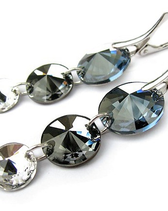 Kolczyki srebrne-Denim at Night-Kryształy Swarovskiego, Marisella