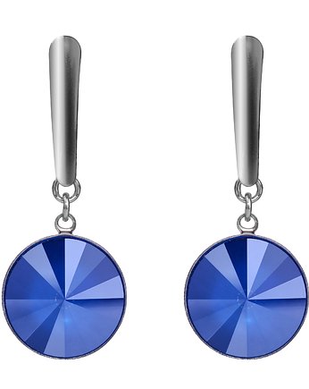 Niebieskie kolczyki z kryształami Swarovski, Silver Violet