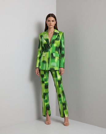 Zielony bawełniany garnitur damski, FORTINI