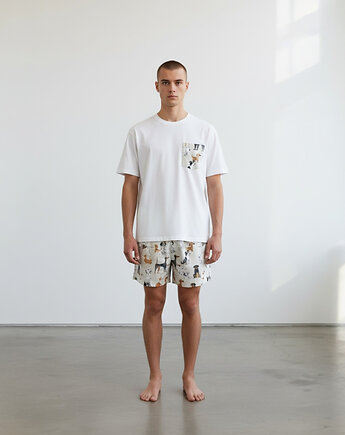 Piżama Unisex bawełniana w pieski, HisOutfit