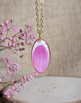 Wieczne kwiaty złota zawieszka jajowata suszone kwiatowy różowa, zkwiatem