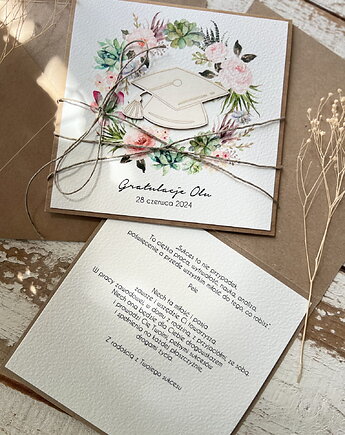 Personalizowana ręcznie robiona kartka gratulacje dla mgr dr, sorte