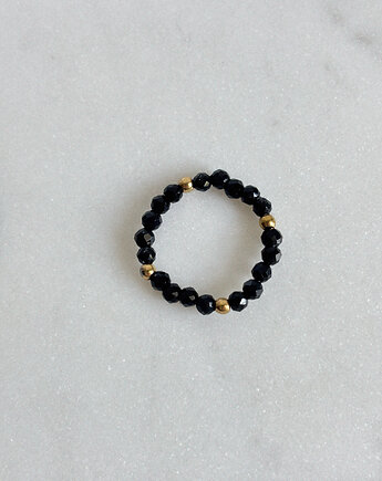 Pierścionek elastyczny Onyks, Chmolowska Jewellery