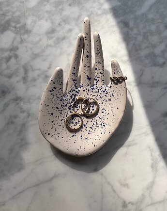 Ceramiczna Łapka Handmade Talerzyk na Biżuterię Niebieskie Ciapki, Maison Fragile
