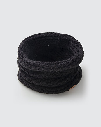 Komin z wełny merynosa handmade CZARNY, HisOutfit