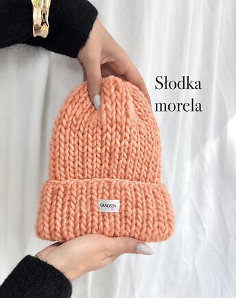 Czapka Lily 100% wełna *słodka morela*, GANGSTA KNIT