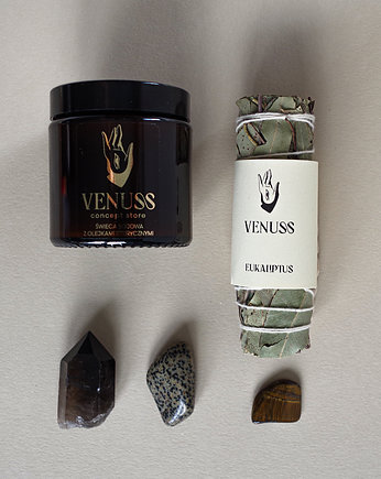 RITUAL SET eukaliptus + świeca sojowa + kryształy, VENUSS concept store