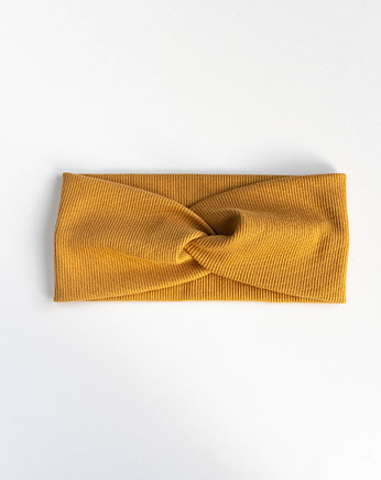 Opaska z dzianiny MUSTARD, wu handmade