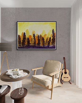 Płonący las, malowany obraz, AAS Art Studio