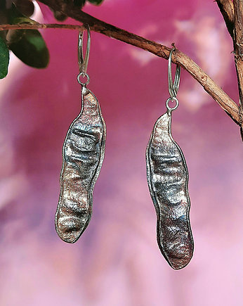 Kolczyki srebrne STRĄCZKI  Kolekcja NATURA, ZIĘBA