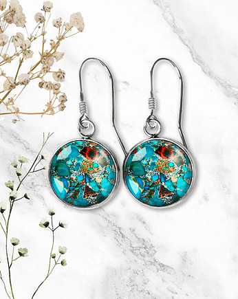 YASPIS - ŚLICZNE DELIKATNE kolczyki srebrne bigle