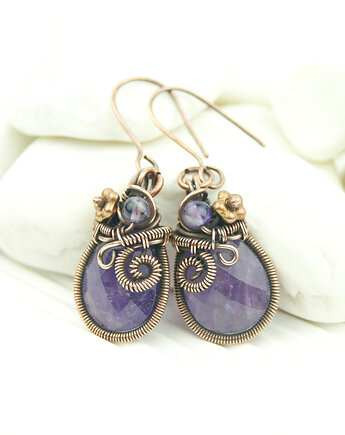 Kolczyki z ametystem, Blue Pearl Art