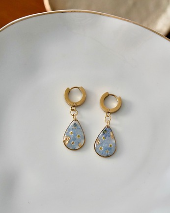 Kolczyki wiszące z niezapominajkami, ANKO rekodzielo