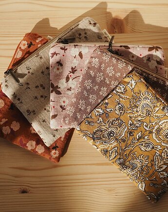 Muślinowa mini kosmetyczka, saszetka  HONEY BLOOM mini, Patchoula