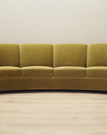 Sofa welurowa zielona, duński design, lata 60, produkcja: Dania, Przetwory design