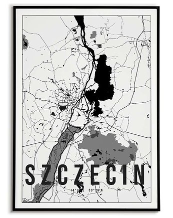 Plakat miasto POLSKA - SZCZECIN 2 obraz MAPA, Bajkowe Obrazki
